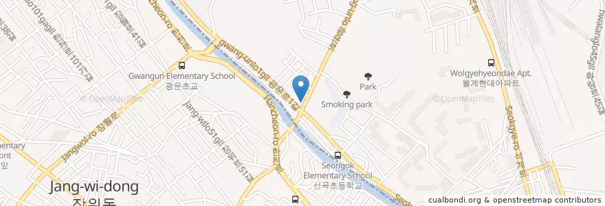 Mapa de ubicacion de 수육국빕집.봉구스버거 en 대한민국, 서울, 월계1동, 장위3동.