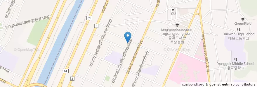 Mapa de ubicacion de 솔로몬어린이집 en Республика Корея, Сеул, 광진구, 중곡3동.