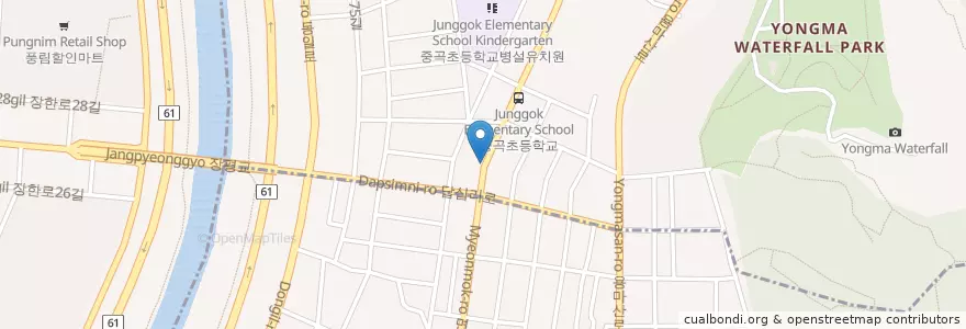 Mapa de ubicacion de 북창동.몽실.사랑 en Güney Kore, Seul, 광진구, 면목4동.
