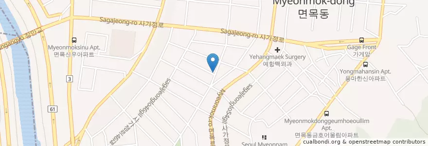Mapa de ubicacion de 손가네순대국감자탕 en 韩国/南韓, 首尔, 中浪區.