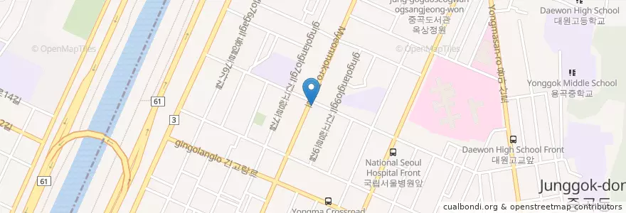 Mapa de ubicacion de 광제사약국 en Zuid-Korea, Seoel, 광진구, 중곡1동.