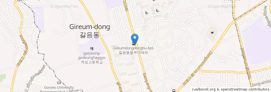 Mapa de ubicacion de 히딩크 en Zuid-Korea, Seoel, 성북구, 길음1동, 길음1동.