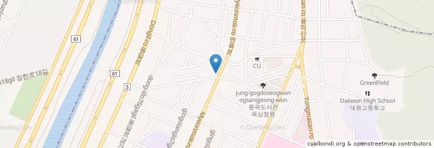 Mapa de ubicacion de 할매순대국24시 en South Korea, Seoul, Gwangjin-Gu, Junggok 3(Sam)-Dong.