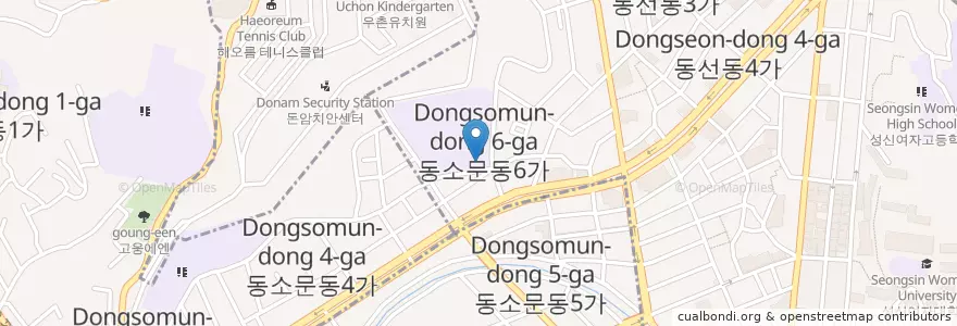 Mapa de ubicacion de 서울돈암초등학교교육문화관 en Südkorea, Seoul, 성북구.