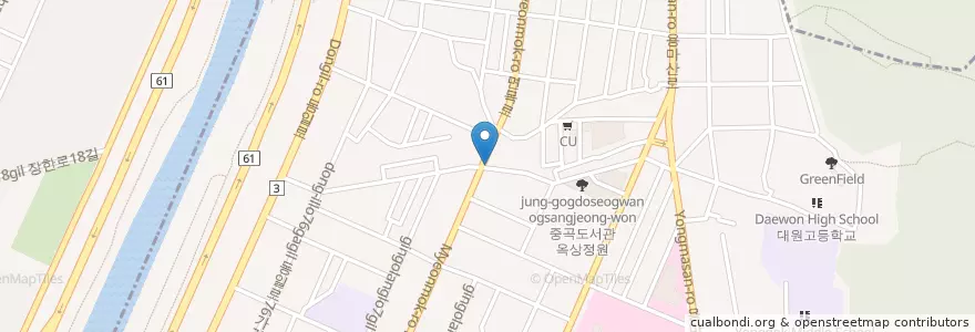 Mapa de ubicacion de 우리의원2F                 olleh.T.u+ en 韩国/南韓, 首尔, 廣津區, 중곡3동.