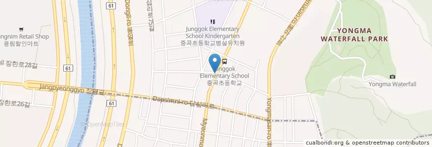 Mapa de ubicacion de 우리나라 생고기 en Республика Корея, Сеул, 면목4동.
