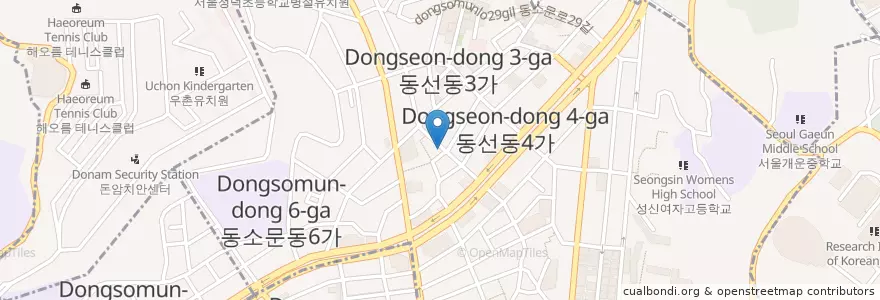 Mapa de ubicacion de 으뜸산오징어 en Güney Kore, Seul, 성북구.