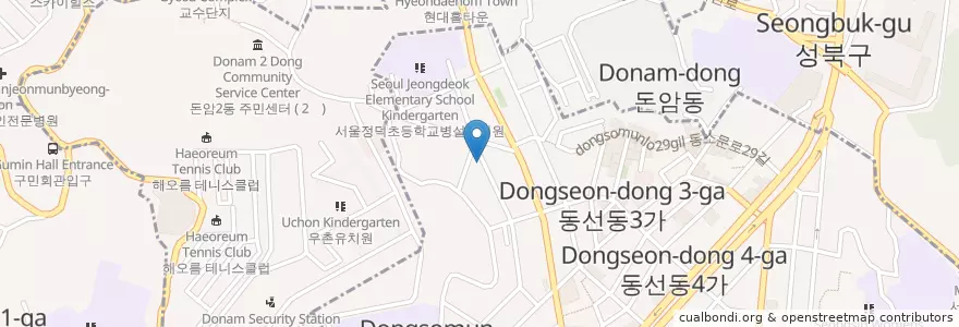 Mapa de ubicacion de 용수약국 en 대한민국, 서울, 성북구.