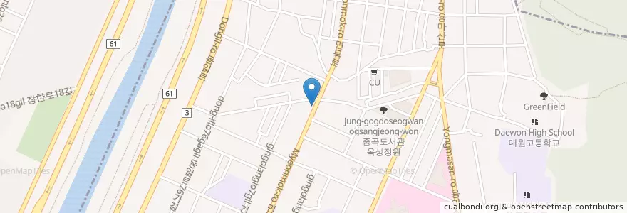 Mapa de ubicacion de Mg새마을금고 en Coreia Do Sul, Seul, 광진구, 중곡3동.