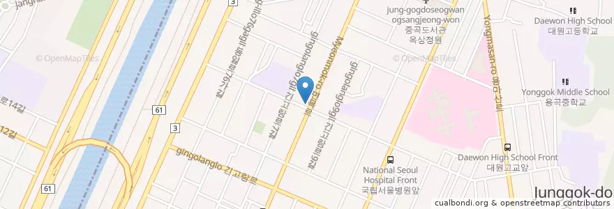 Mapa de ubicacion de 우리가족한의원 en کره جنوبی, سئول, 광진구, 중곡1동.