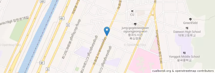 Mapa de ubicacion de 스타노래방 en Corea Del Sud, Seul, 광진구, 중곡3동.