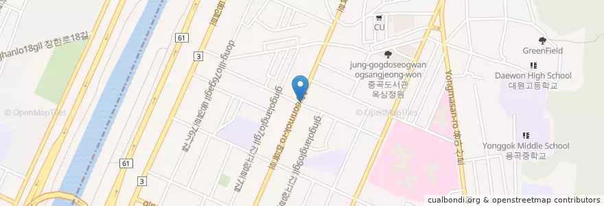 Mapa de ubicacion de 열린약국 en 대한민국, 서울, 광진구, 중곡3동.