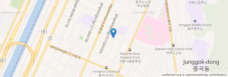 Mapa de ubicacion de 중곡삐아제어린이집 en Corea Del Sud, Seul, 광진구, 중곡1동.