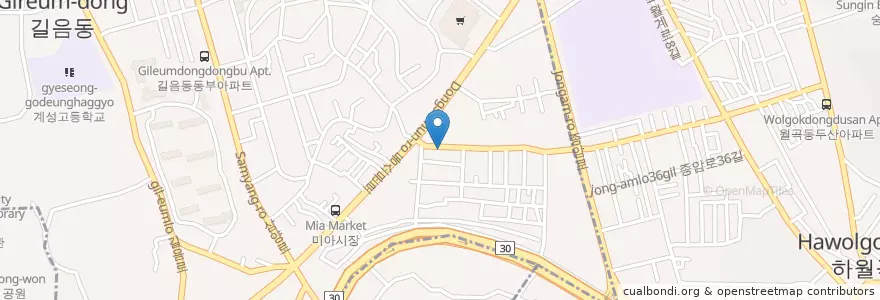 Mapa de ubicacion de 제일식당 en 대한민국, 서울, 성북구, 길음2동.