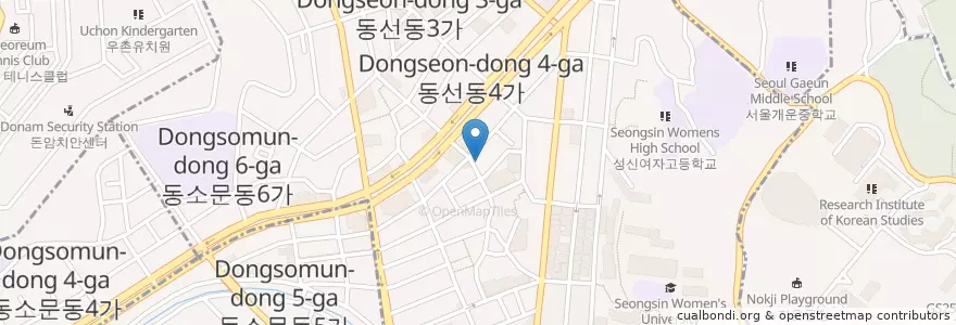 Mapa de ubicacion de 코인노래방3층.돼통령2층 en Coreia Do Sul, Seul, 성북구.