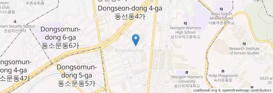Mapa de ubicacion de 맛나슈퍼삼천구백원안주 en Südkorea, Seoul, 성북구.