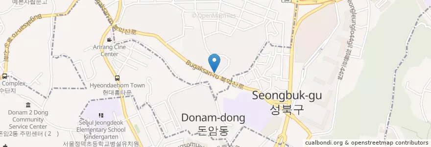 Mapa de ubicacion de 주차장 en Corea Del Sud, Seul, 성북구.