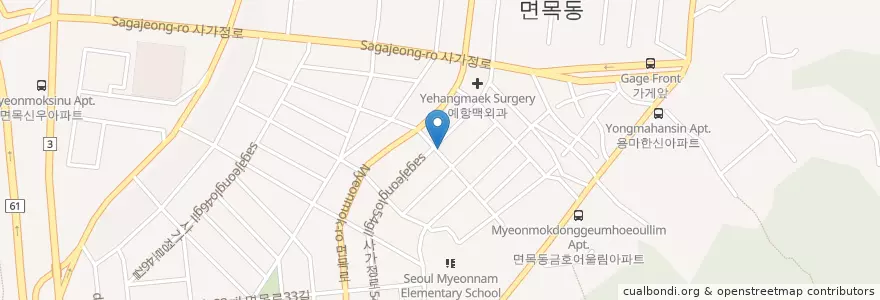 Mapa de ubicacion de 장모님반찬 en Corea Del Sud, Seul, 중랑구.