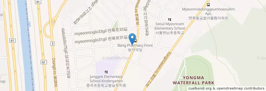 Mapa de ubicacion de 우리집밥상 en Corea Del Sur, Seúl, 중랑구, 면목4동.