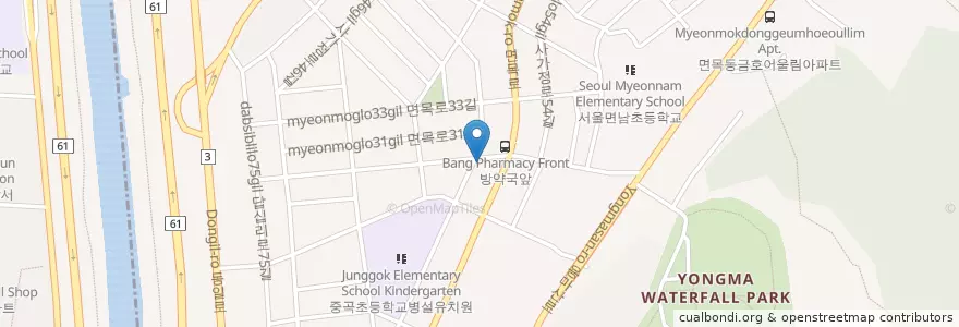 Mapa de ubicacion de 장모님돼지국밥 en Corée Du Sud, Séoul, 중랑구, 면목4동.