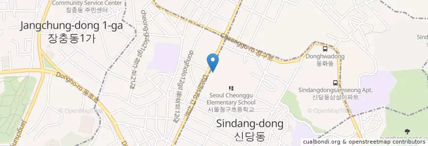 Mapa de ubicacion de 우리약국 en كوريا الجنوبية, سول, 중구, 청구동.