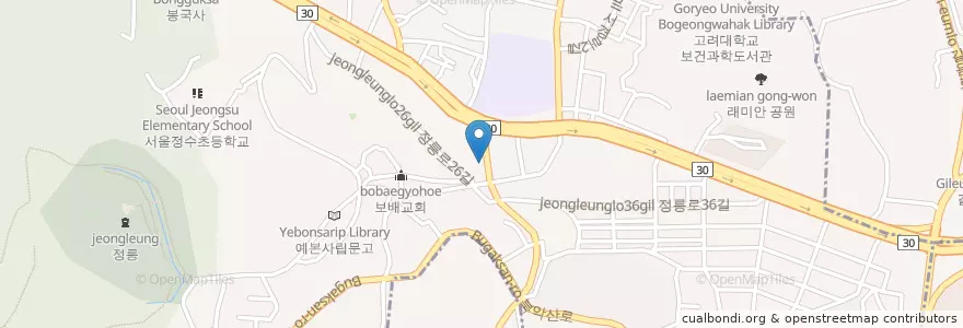 Mapa de ubicacion de Kb국민은행 en Korea Selatan, 서울, 성북구.