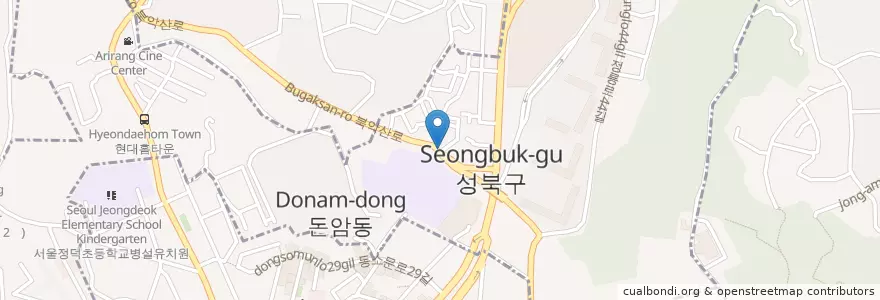 Mapa de ubicacion de 4242오리훈 en Corea Del Sud, Seul, 성북구, 돈암1동.
