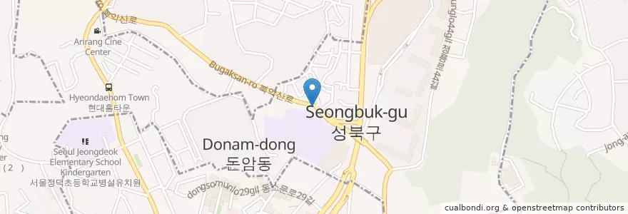 Mapa de ubicacion de 감성날개미술2F            페리카나 en Korea Selatan, 서울, 성북구.
