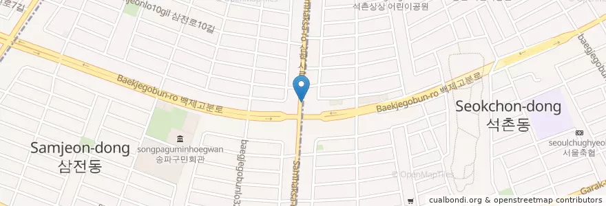 Mapa de ubicacion de GS주유소 en Südkorea, Seoul, 송파구, 삼전동.