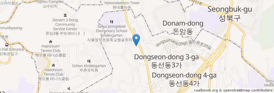 Mapa de ubicacion de 모당약국 en 대한민국, 서울, 성북구.