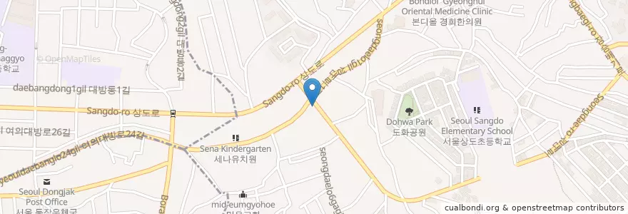 Mapa de ubicacion de 금호회집 en Coreia Do Sul, Seul, 동작구, 상도3동.