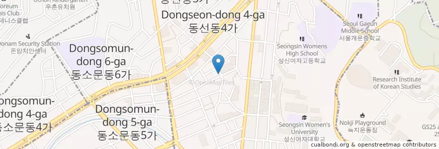Mapa de ubicacion de 응담말              삼겹살소금구이 en Coreia Do Sul, Seul, 성북구.