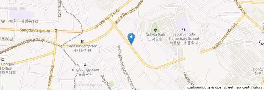 Mapa de ubicacion de 서울요양병원2.3.4.5.6F        홈플러스이스프레스 en Corea Del Sur, Seúl, 동작구, 상도3동, 상도4동.