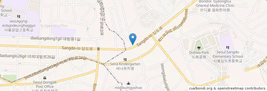 Mapa de ubicacion de 늘사랑약국 en Республика Корея, Сеул, 동작구, 상도3동.