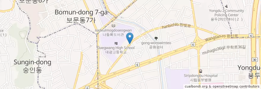 Mapa de ubicacion de 호박웰빙숯불갈비 en كوريا الجنوبية, سول, 동대문구.