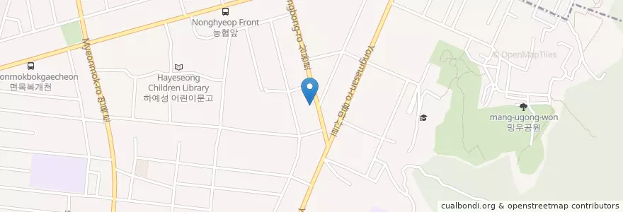 Mapa de ubicacion de 서일기사식당 en 대한민국, 서울, 중랑구, 면목3·8동.