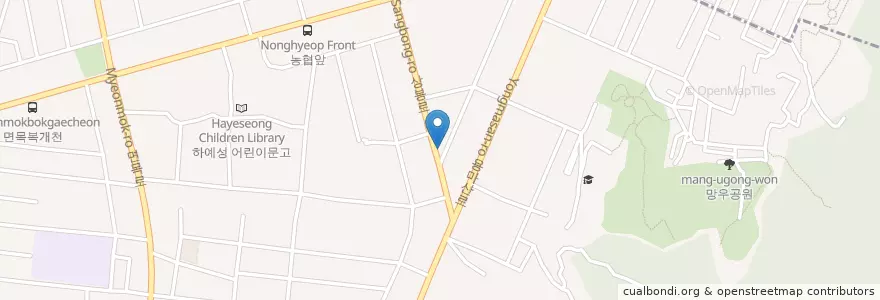 Mapa de ubicacion de 용마기사식당 en 대한민국, 서울, 중랑구, 면목3·8동.
