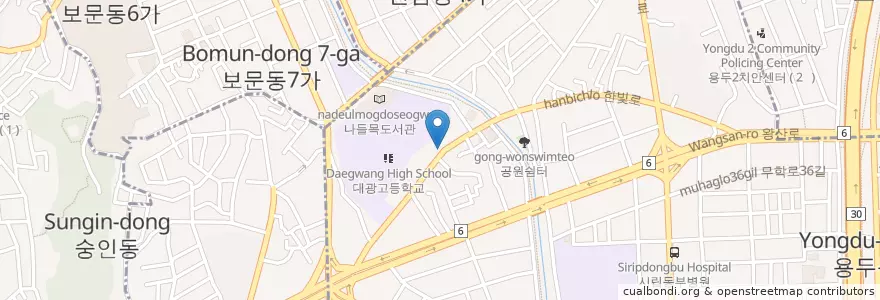 Mapa de ubicacion de 우리식당 en Güney Kore, Seul, 동대문구.