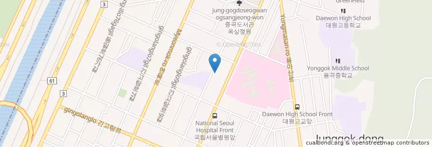 Mapa de ubicacion de 요리왕 중국집 en Coreia Do Sul, Seul, 광진구, 중곡3동.