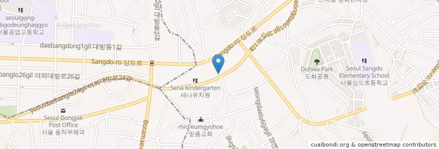 Mapa de ubicacion de MG새마을금고 en 대한민국, 서울, 동작구, 상도3동.