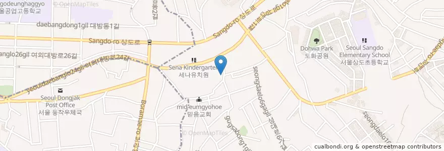 Mapa de ubicacion de 소문난만두 en Südkorea, Seoul, 동작구, 상도3동.