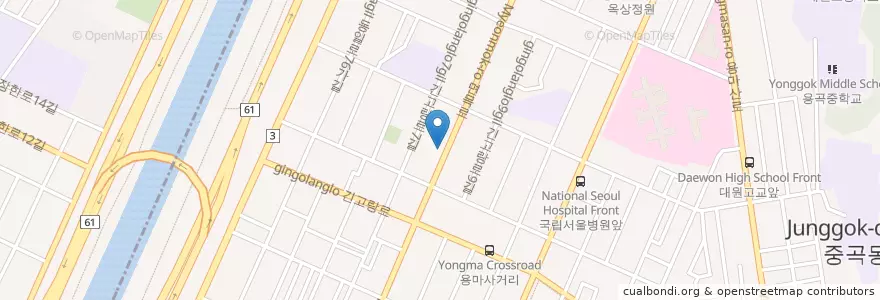 Mapa de ubicacion de Kb국민은행 en Südkorea, Seoul, 광진구, 중곡1동.