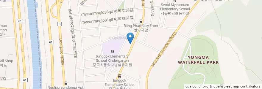 Mapa de ubicacion de 무한리필만원삼겹살 en Korea Selatan, 서울, 중랑구, 면목4동.