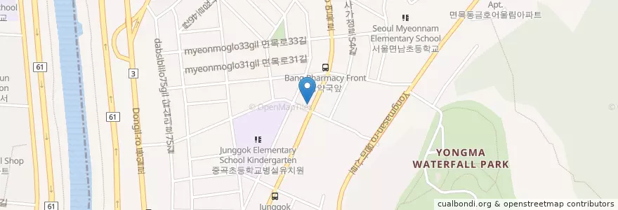 Mapa de ubicacion de 38광땡 en كوريا الجنوبية, سول, 중랑구, 면목4동.