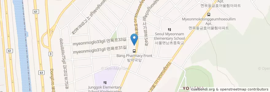 Mapa de ubicacion de 양평고물상 en 대한민국, 서울, 중랑구, 면목4동.