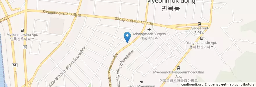 Mapa de ubicacion de 무궁화약국 en 대한민국, 서울, 중랑구.