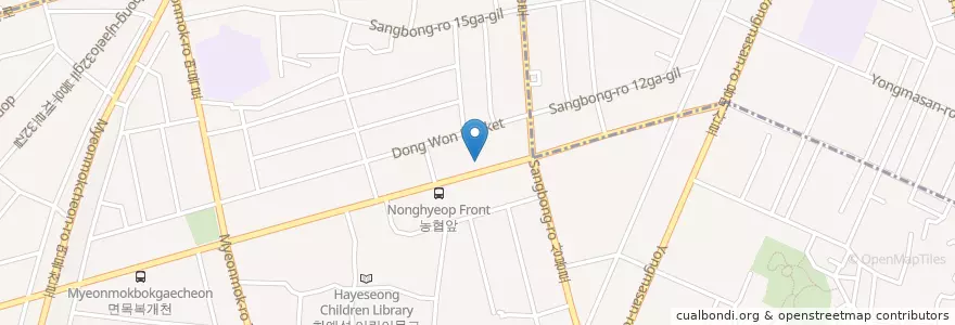Mapa de ubicacion de 한양 기사식당-24 en کره جنوبی, سئول, 중랑구, 면목본동.