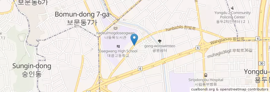 Mapa de ubicacion de 이대가뒷고기 en Güney Kore, Seul, 동대문구.