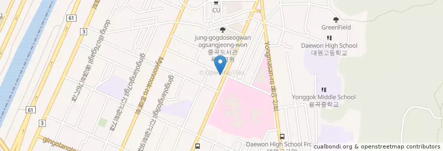 Mapa de ubicacion de 김밥천국 en South Korea, Seoul, Gwangjin-Gu, Junggok 3(Sam)-Dong.