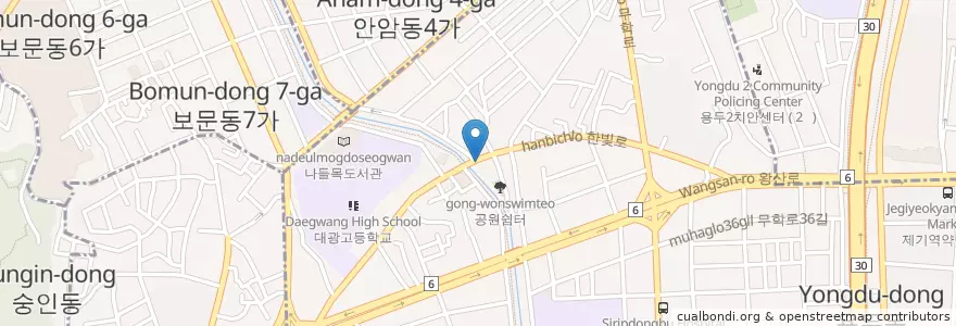 Mapa de ubicacion de 곱창전문점 en Zuid-Korea, Seoel, 동대문구.